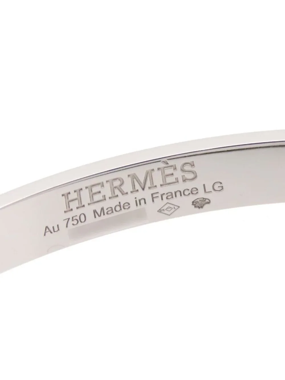 Hermes Kelly PM White Gold 18K Diamond Bracelet Bangle